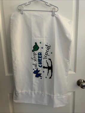 Stingrays Cheer Graphic White Pillowcase - Eat Sleep Cheer Repeat